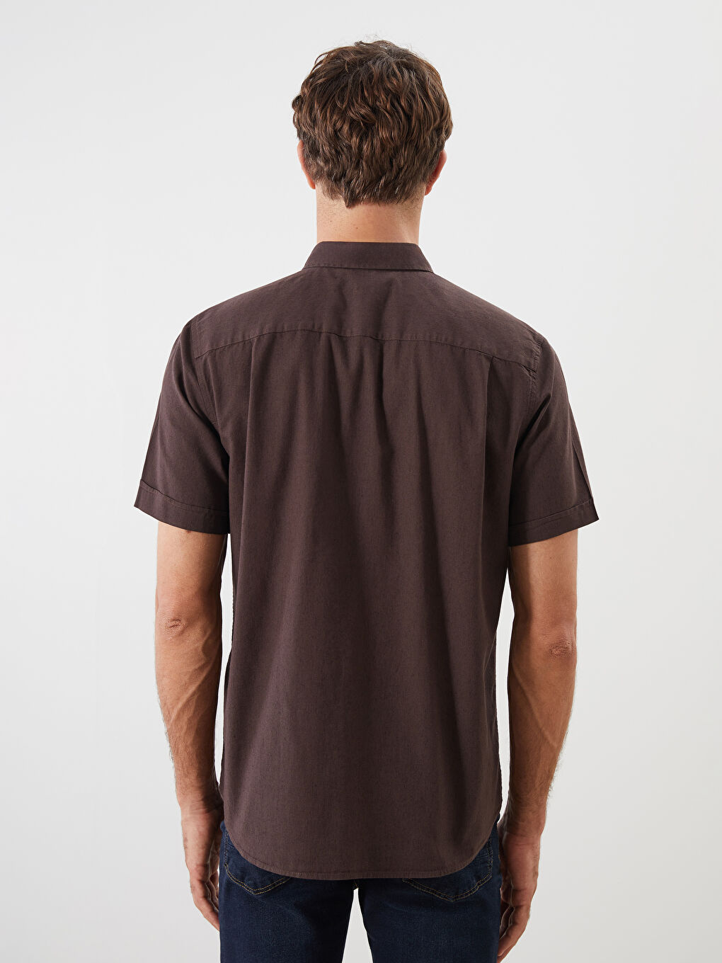 Regular Fit Linen Blend Men's Shirt -S56053Z8-ZUP