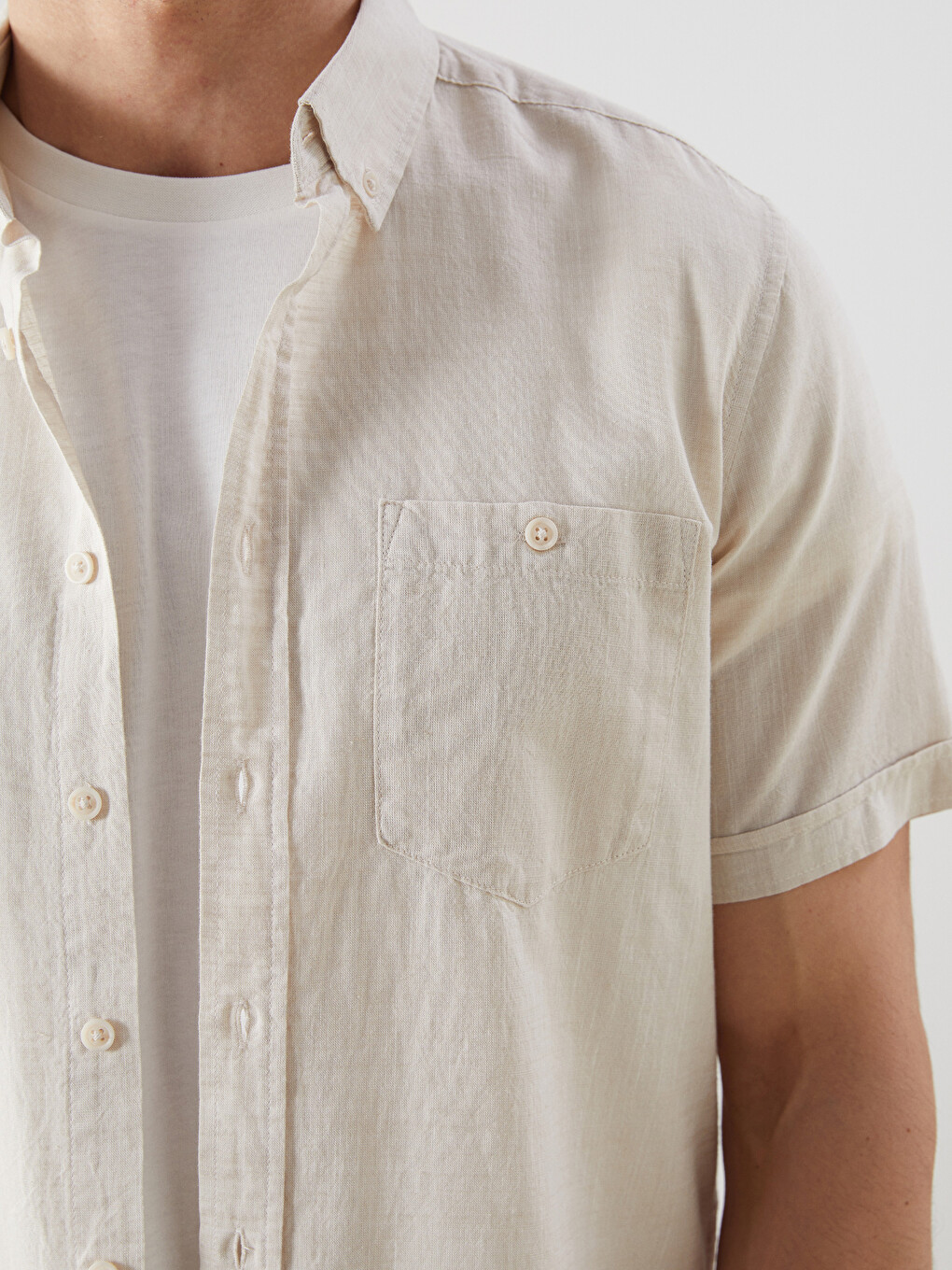 Regular Fit Linen Blend Men's Shirt-5