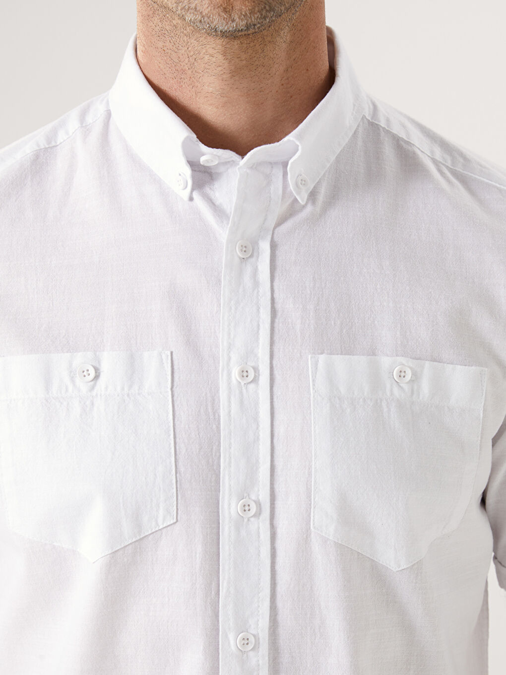 Regular Fit Short Sleeve Poplin Men's Shirt -S56055Z8-Q6K