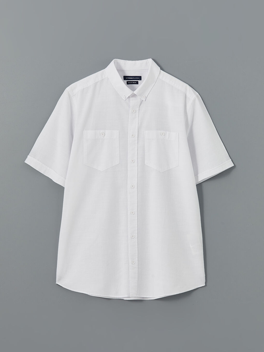 Regular Fit Short Sleeve Poplin Men's Shirt -S56055Z8-Q6K