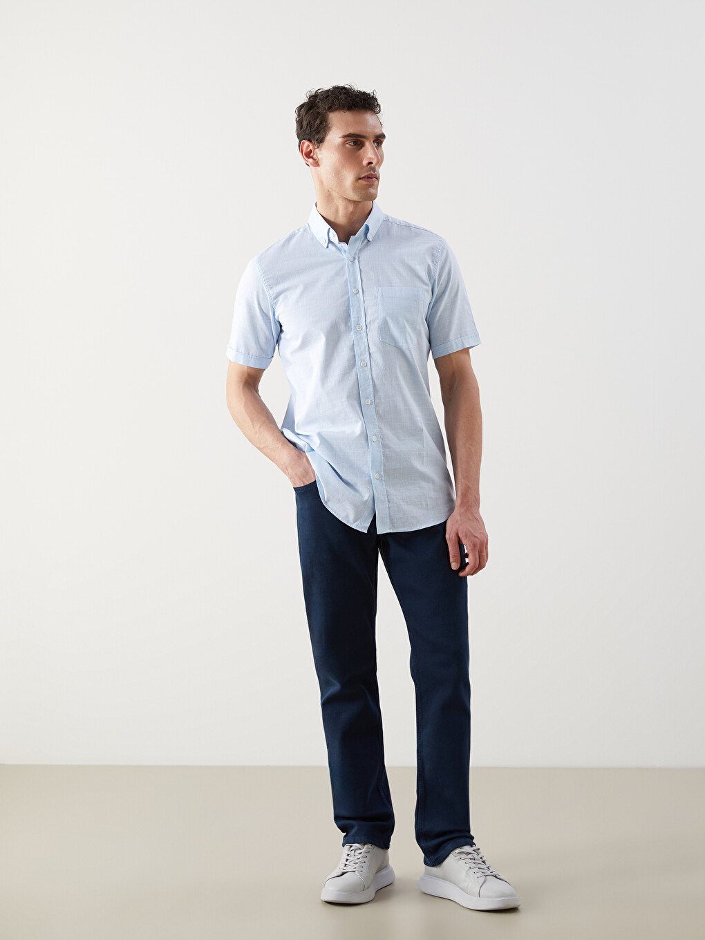 Regular Fit Poplin Cepli Erkek Gömlek-1