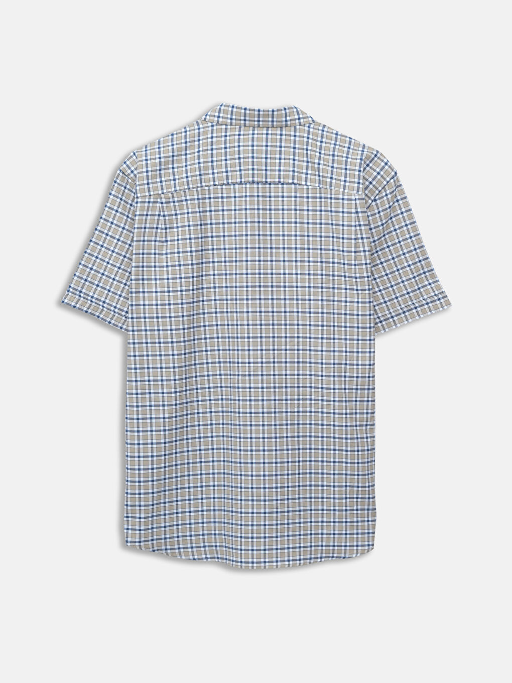LCWAIKIKI Classic Regular Fit Kısa Kollu Ekose Oxford Erkek Gömlek -S56058Z8-LKQ