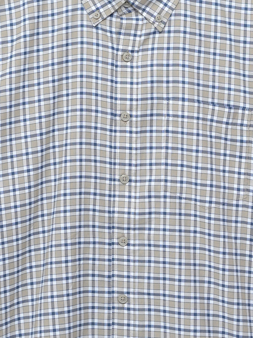 LCWAIKIKI Classic Regular Fit Kısa Kollu Ekose Oxford Erkek Gömlek -S56058Z8-LKQ