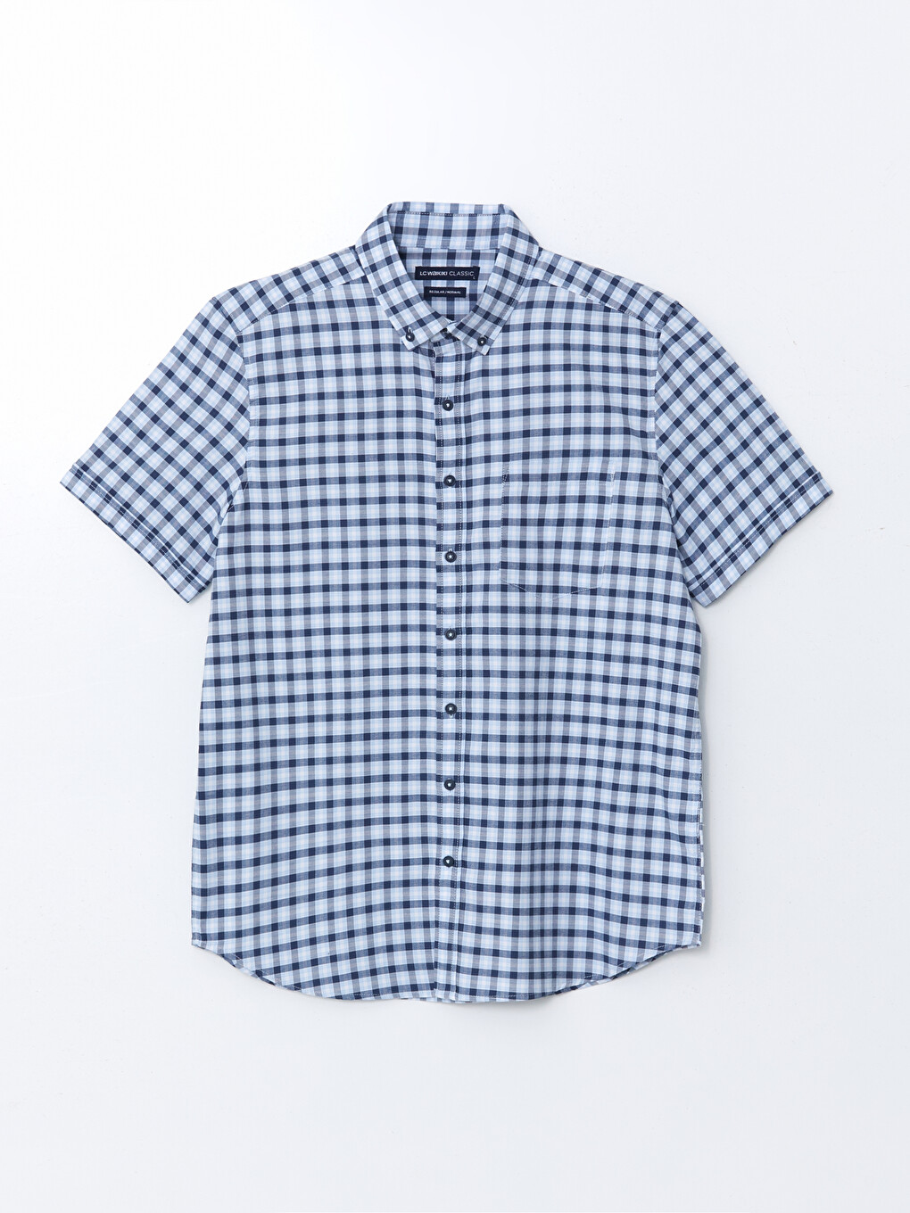 Κανονική Εφαρμογή Κοντό Μανίκι Καρό Παπούτσια Όξφορντ Πουκάμισο Ανδρικό-3