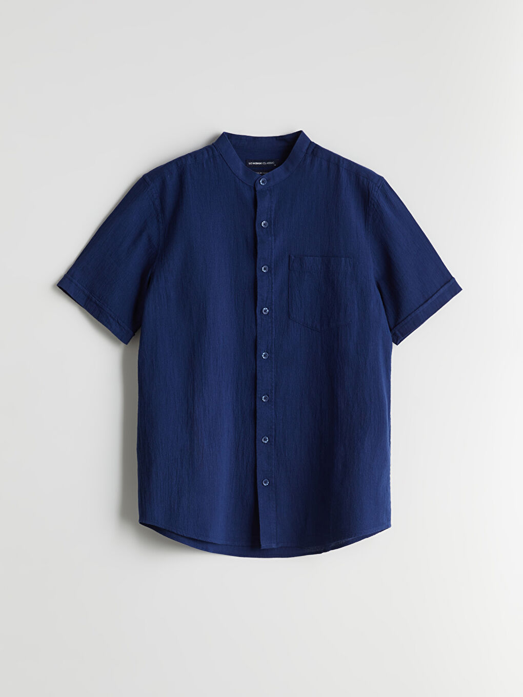 Regular Fit Grandad Collar Short Sleeve Men's Shirt -S56061Z8-CS6