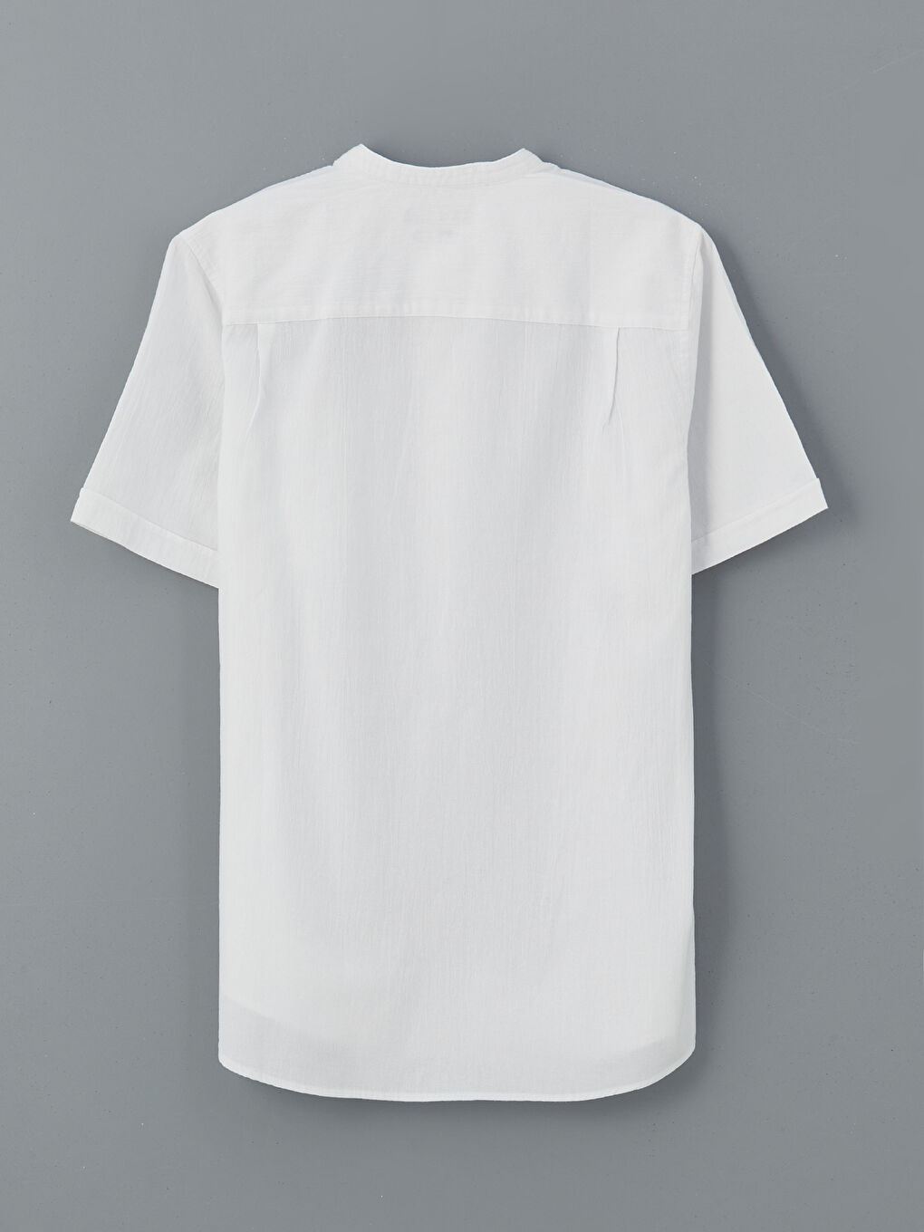 Regular Fit Grandad Collar Short Sleeve Men's Shirt -S56061Z8-Q6K