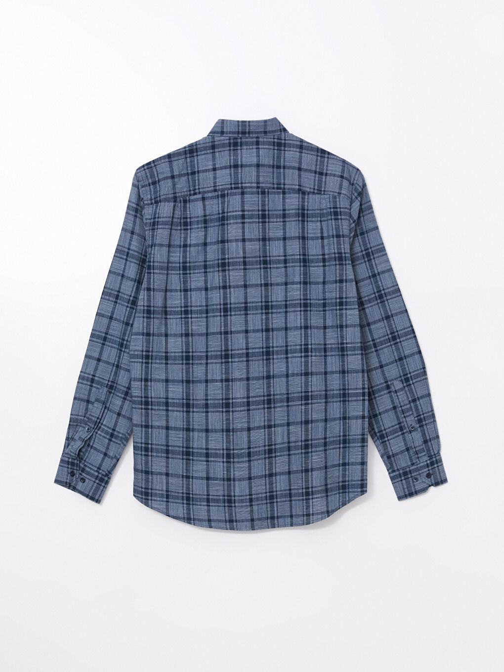 Regular Fit Long Sleeve Plaid Poplin Men's Shirt -S56069Z8-LN5