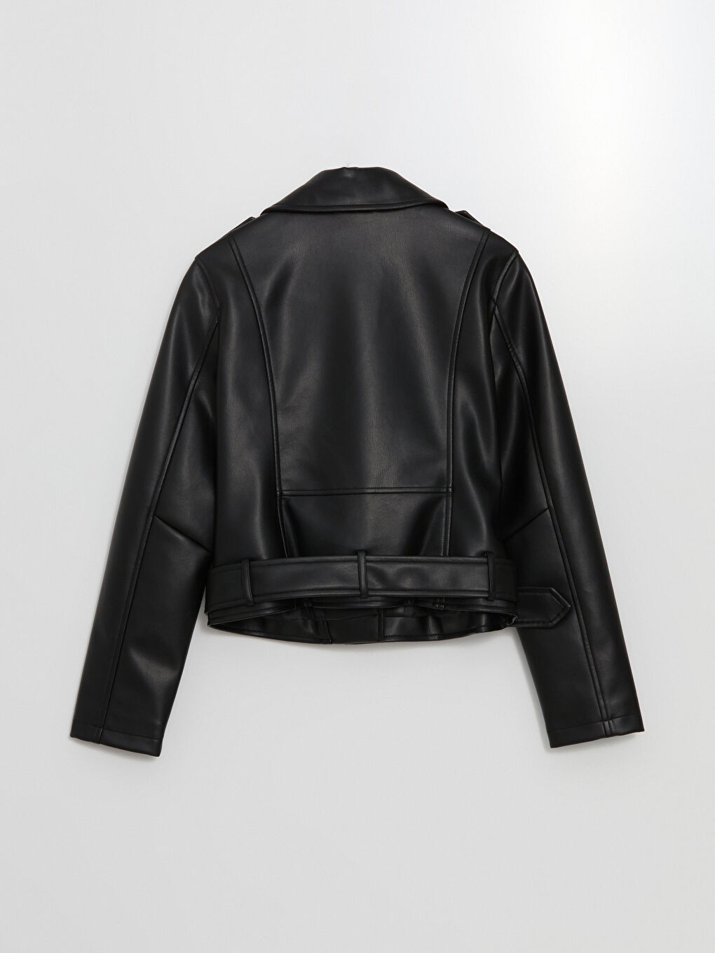 Biker Neck Women's Faux Leather Jacket -S56073Z8-CVL