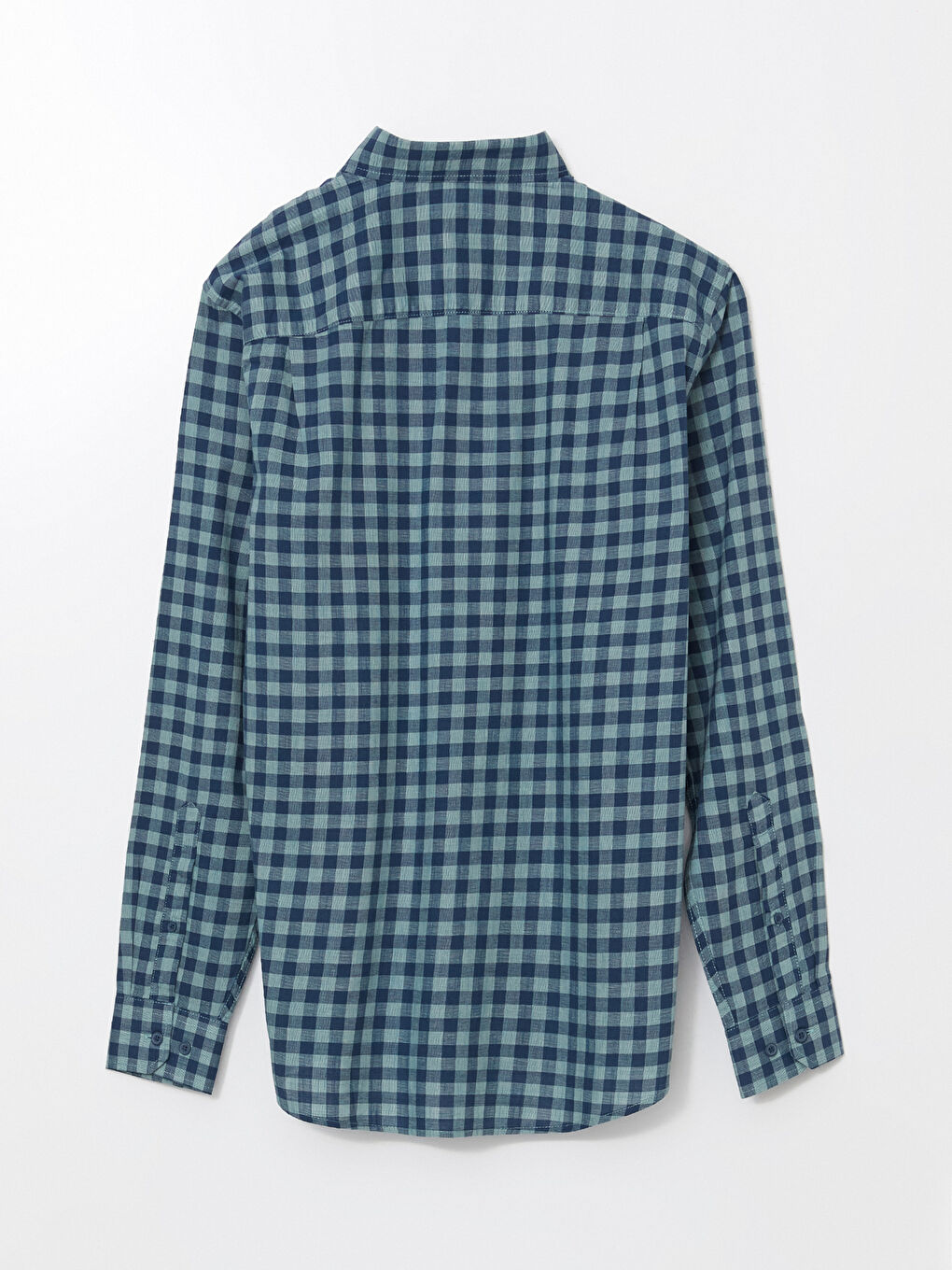 Regular Fit Long Sleeve Plaid Poplin Men's Shirt -S56077Z8-LME