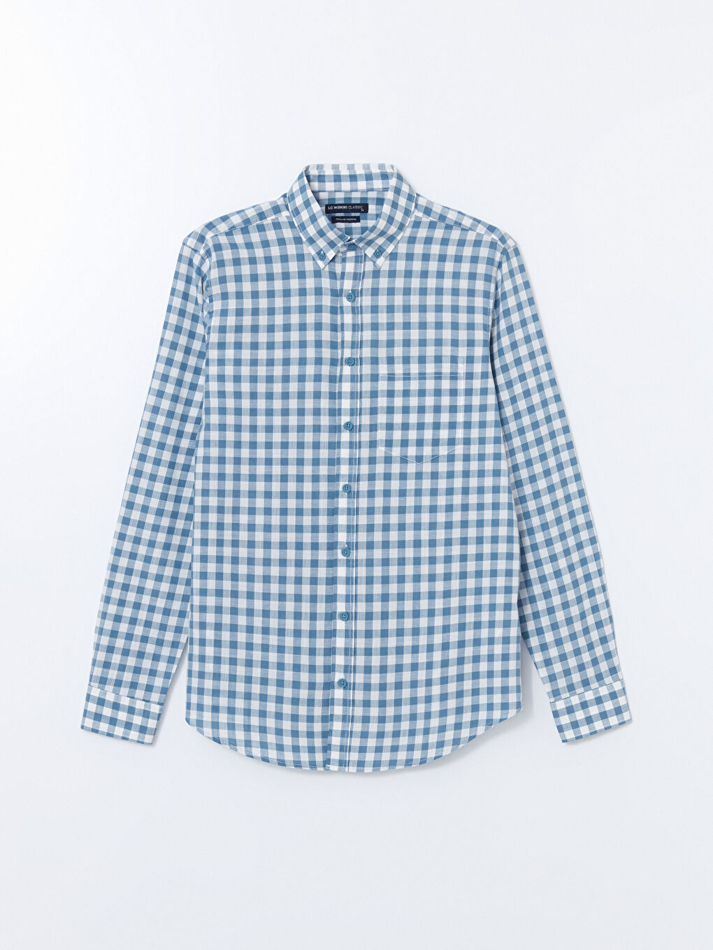 Regular Fit Long Sleeve Plaid Poplin Men's Shirt -S56077Z8-LMR