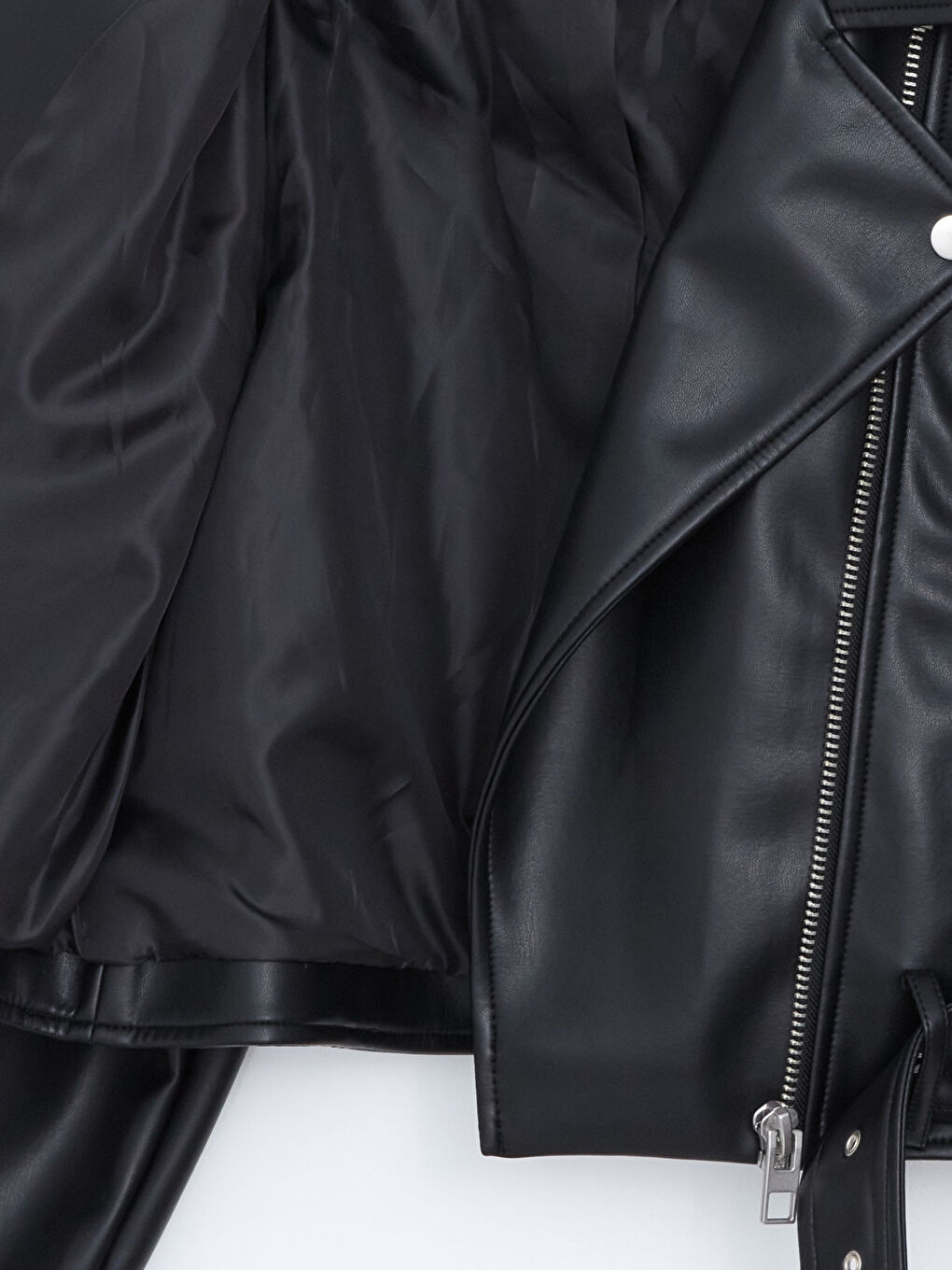 Biker Neck Women's Faux Leather Jacket -S56079Z8-CVL