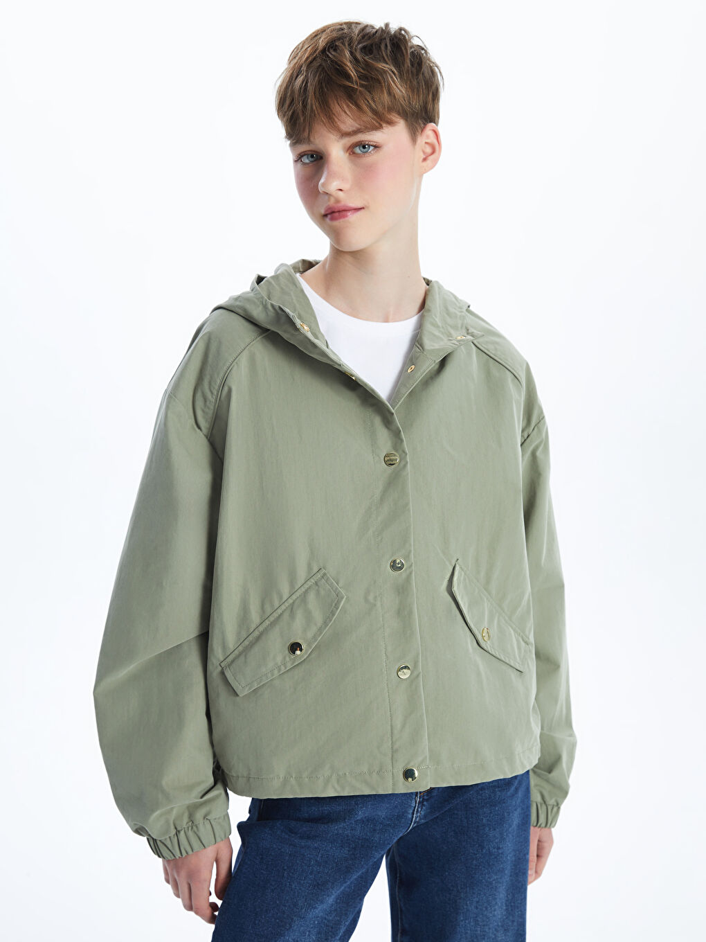 Hooded Plain Oversize Women's Trench Coat -S56091Z8-JK3