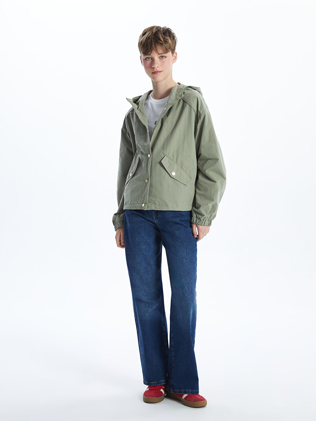 Hooded Plain Oversize Women's Trench Coat -S56091Z8-JK3