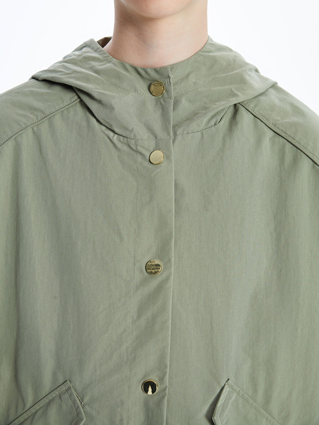 Hooded Plain Oversize Women's Trench Coat -S56091Z8-JK3