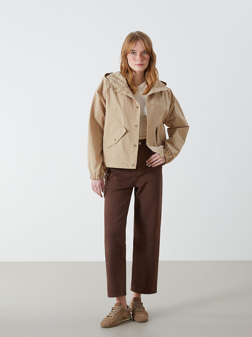 Hooded Plain Oversize Women's Trench Coat -S56091Z8-Q7H