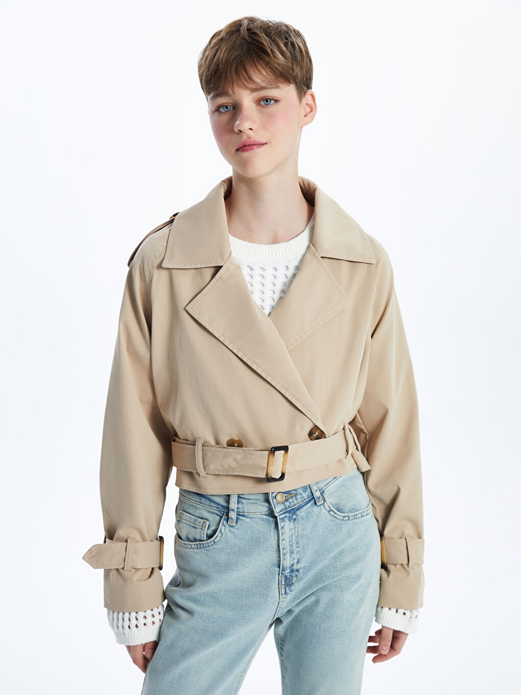 Jacket Collar Straight Long Sleeve Oversize Women's Trench Coat -S56097Z8-Y0T