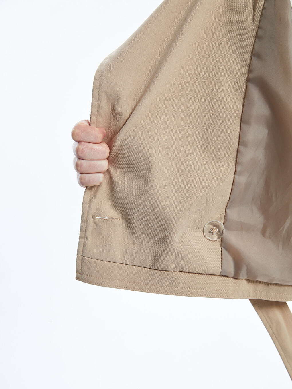 Collared Neck Crop Women's Trenchcoat -S56098Z8-Y0T