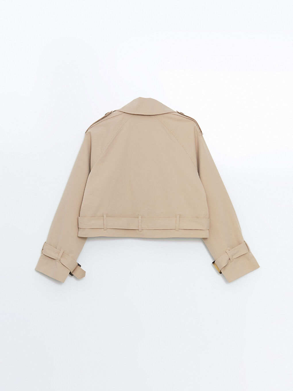 Collared Neck Crop Women's Trenchcoat -S56098Z8-Y0T