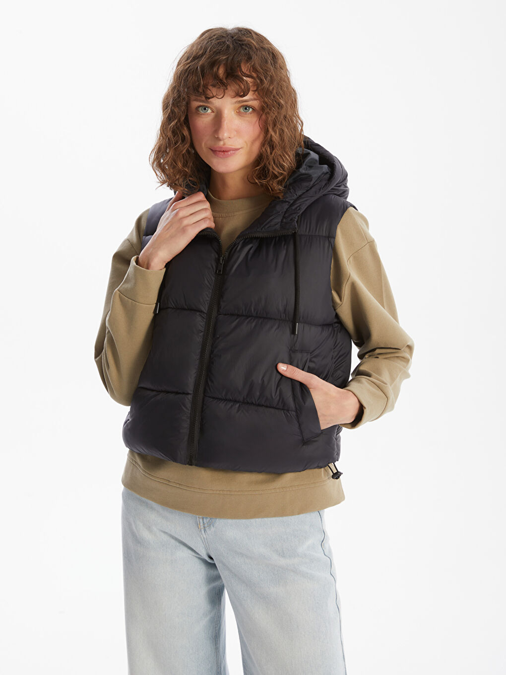 Women's Inflatable Vest With Hood -S56102Z8-CVL