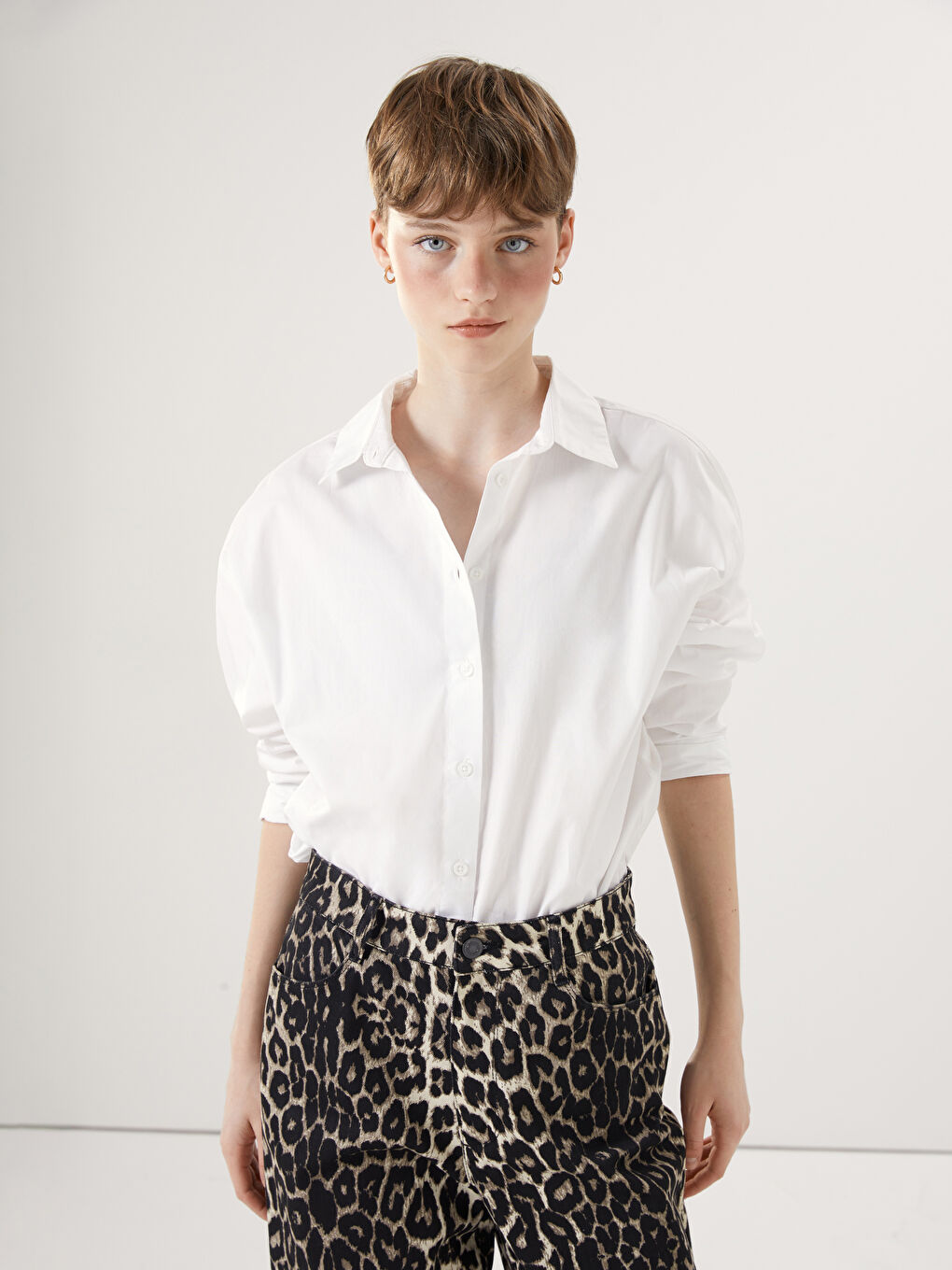 Oversize Poplin Women's Shirt -S56110Z8-Q6K