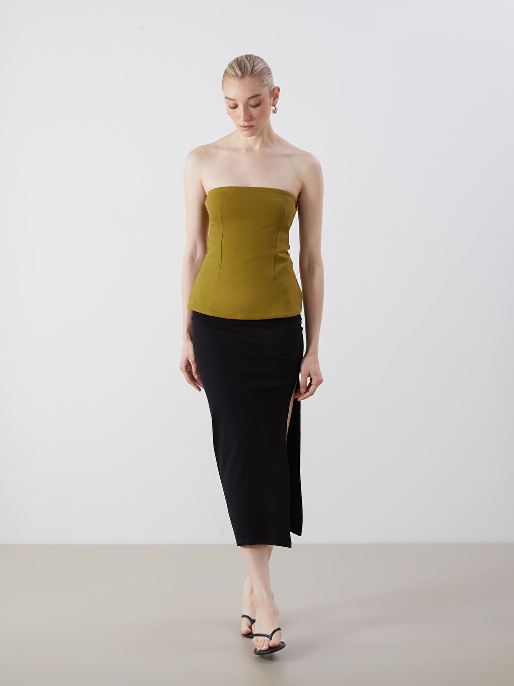 Elasticated Waist Women's Skirt -S56111Z8-CVL