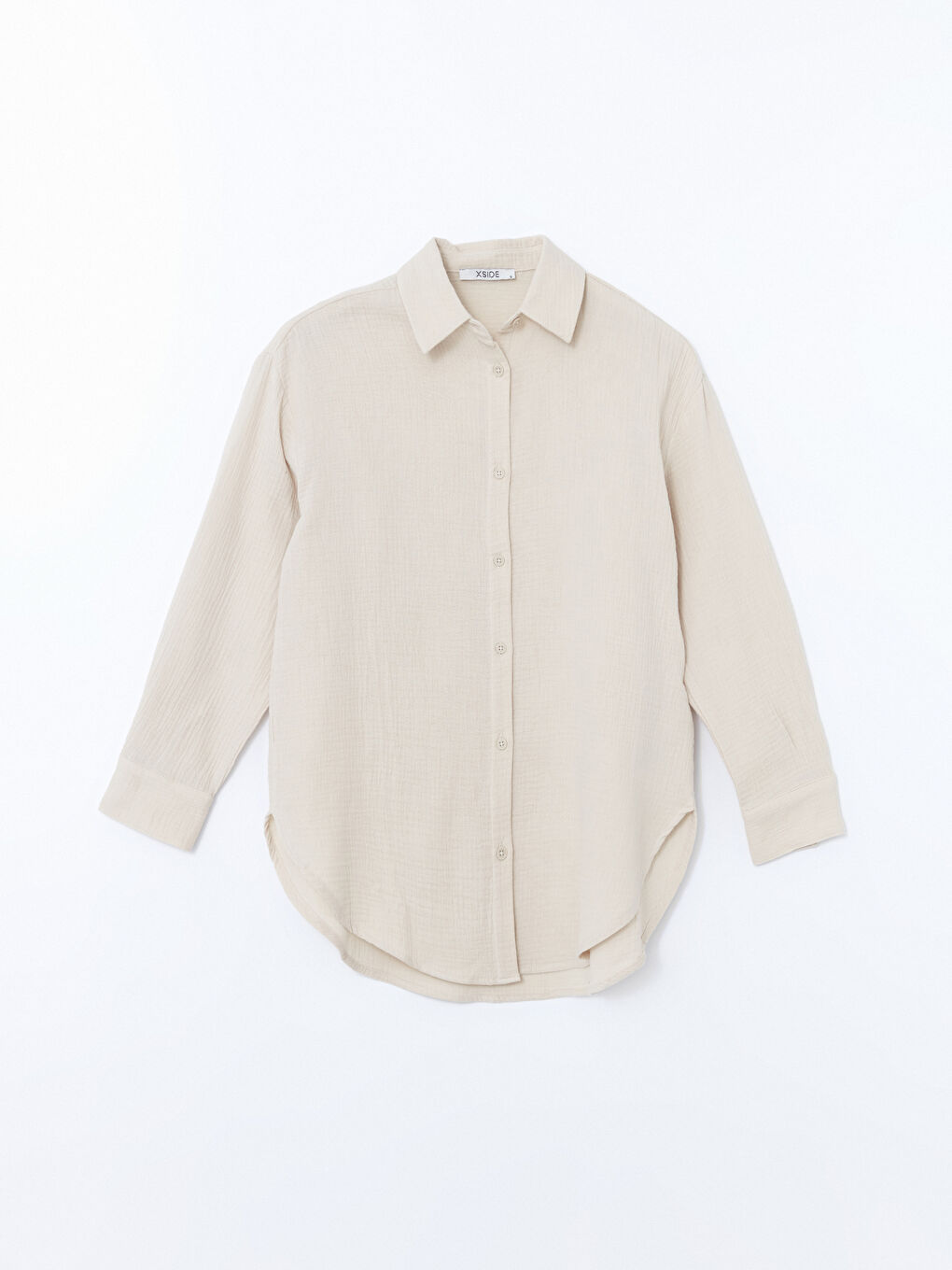 Oversize Textured Women's Shirt -S56116Z8-RQP