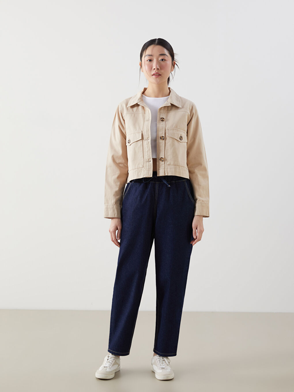 Shirt Collar Twill Women's Jacket -S56121Z8-SXC