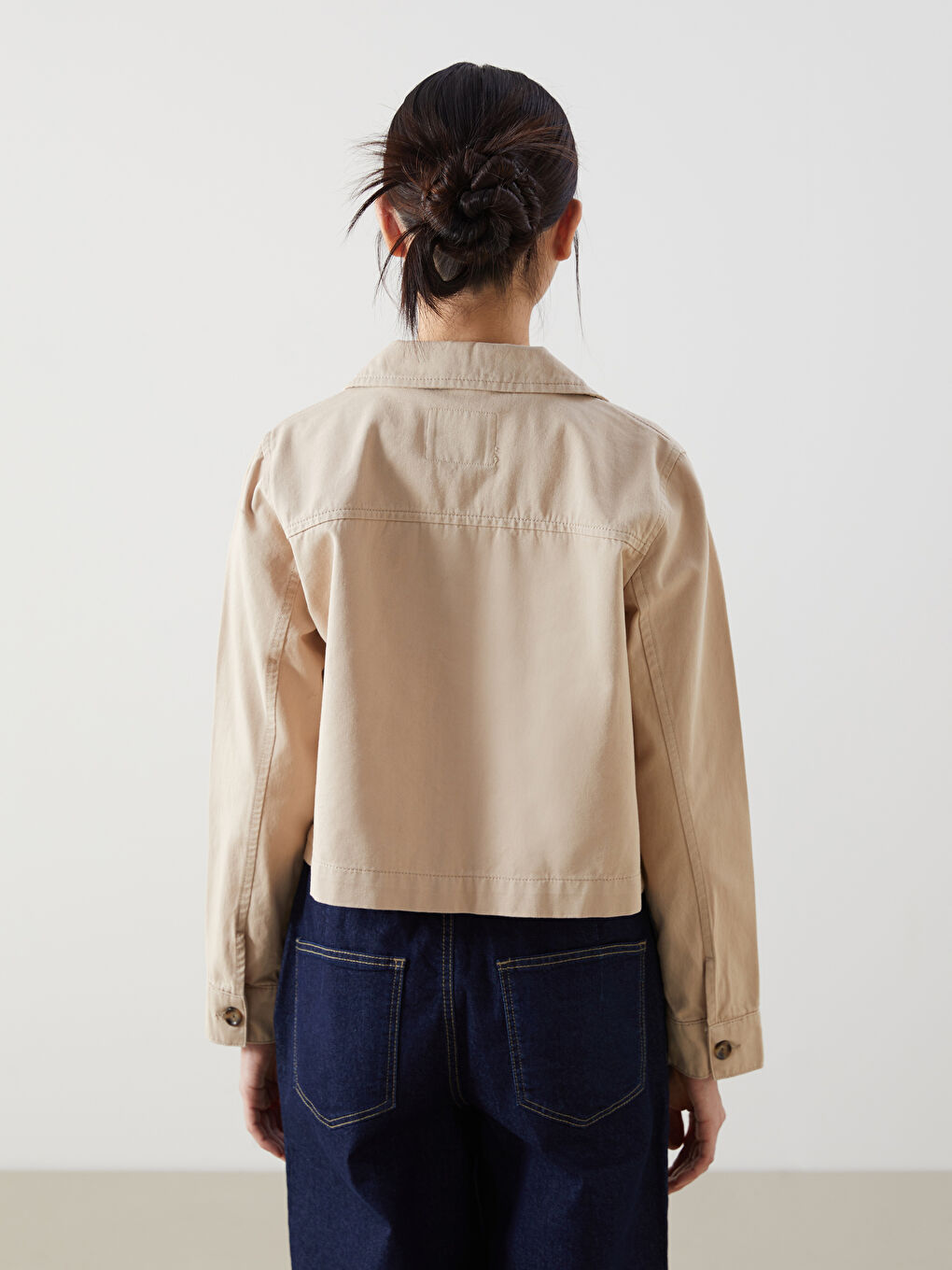 Shirt Collar Twill Women's Jacket -S56121Z8-SXC