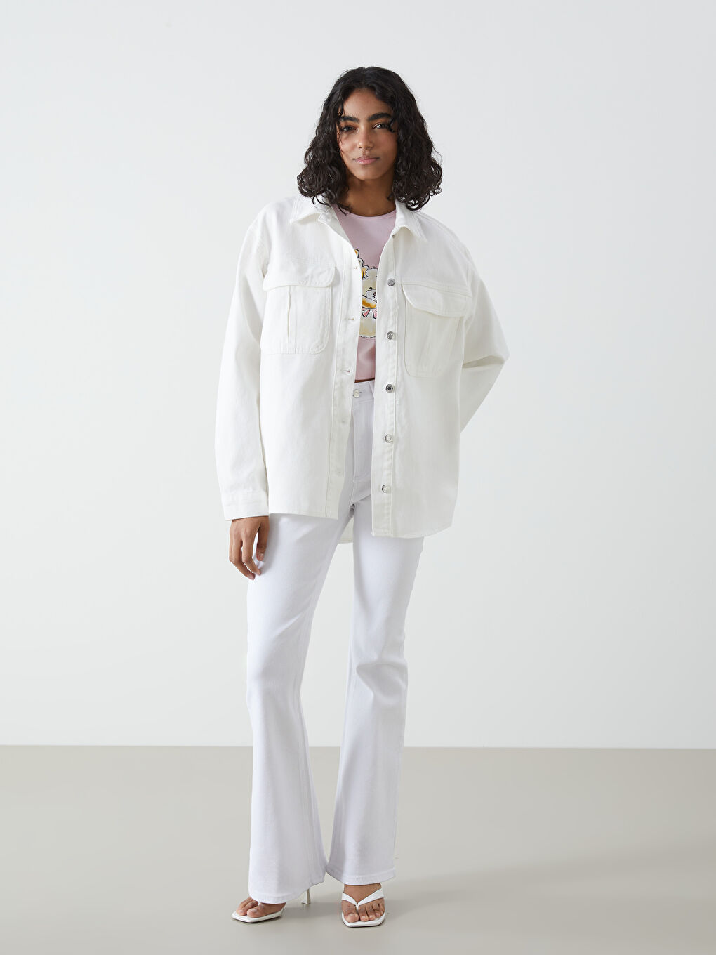 Loose Fit Women's Shirt Jacket -S56122Z8-V9H