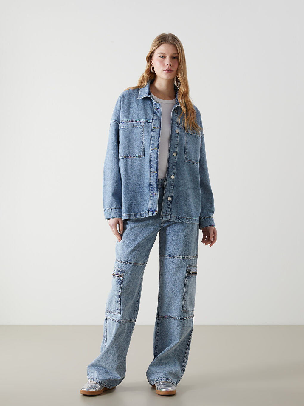 Mavi Kadın Jean Gömlek Ceket-1