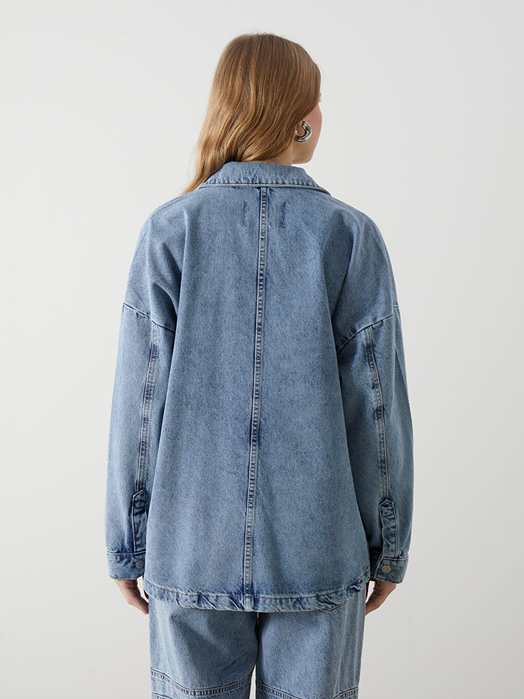 Mavi Kadın Jean Gömlek Ceket-3