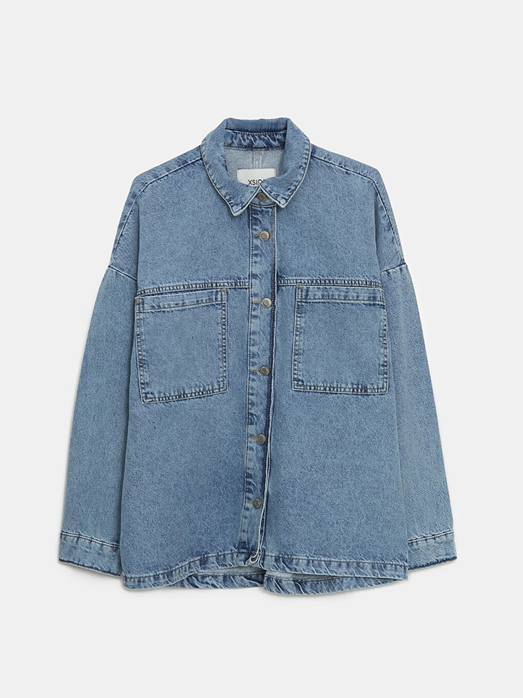 Mavi Kadın Jean Gömlek Ceket-4