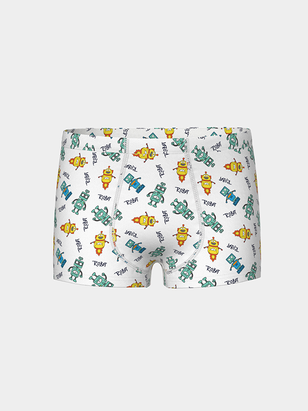 Beyaz Desenli Erkek Çocuk Boxer
