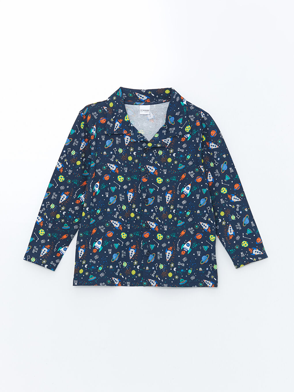 Polo Neck Printed Boys' Pyjama Set -S56150Z1-LSJ