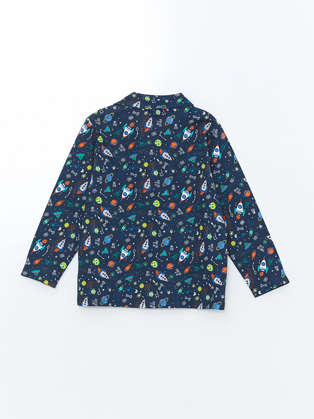 Polo Neck Printed Boys' Pyjama Set -S56150Z1-LSJ