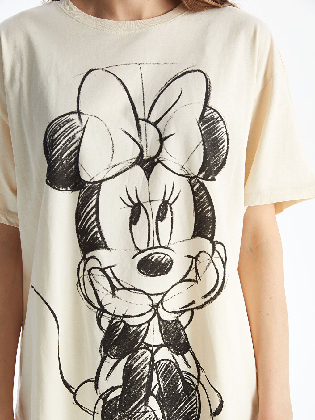 Crew Neck Minnie Mouse Printed Women's T-Shirt -S56151Z8-FF7