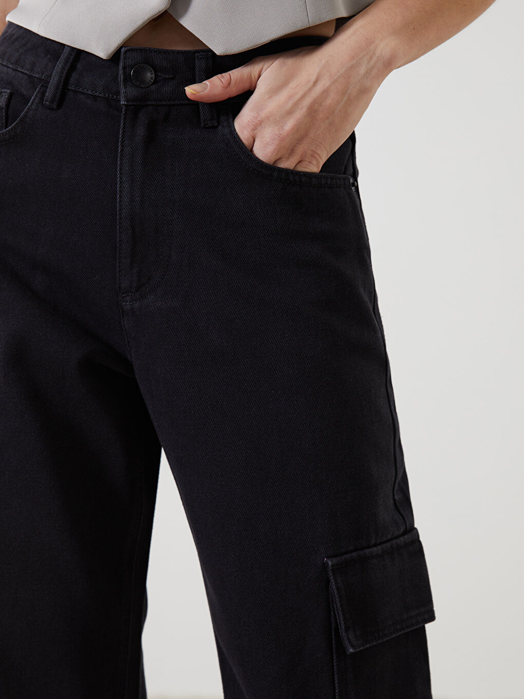 Wideleg Women's Cargo Jeans -S56158Z8-327