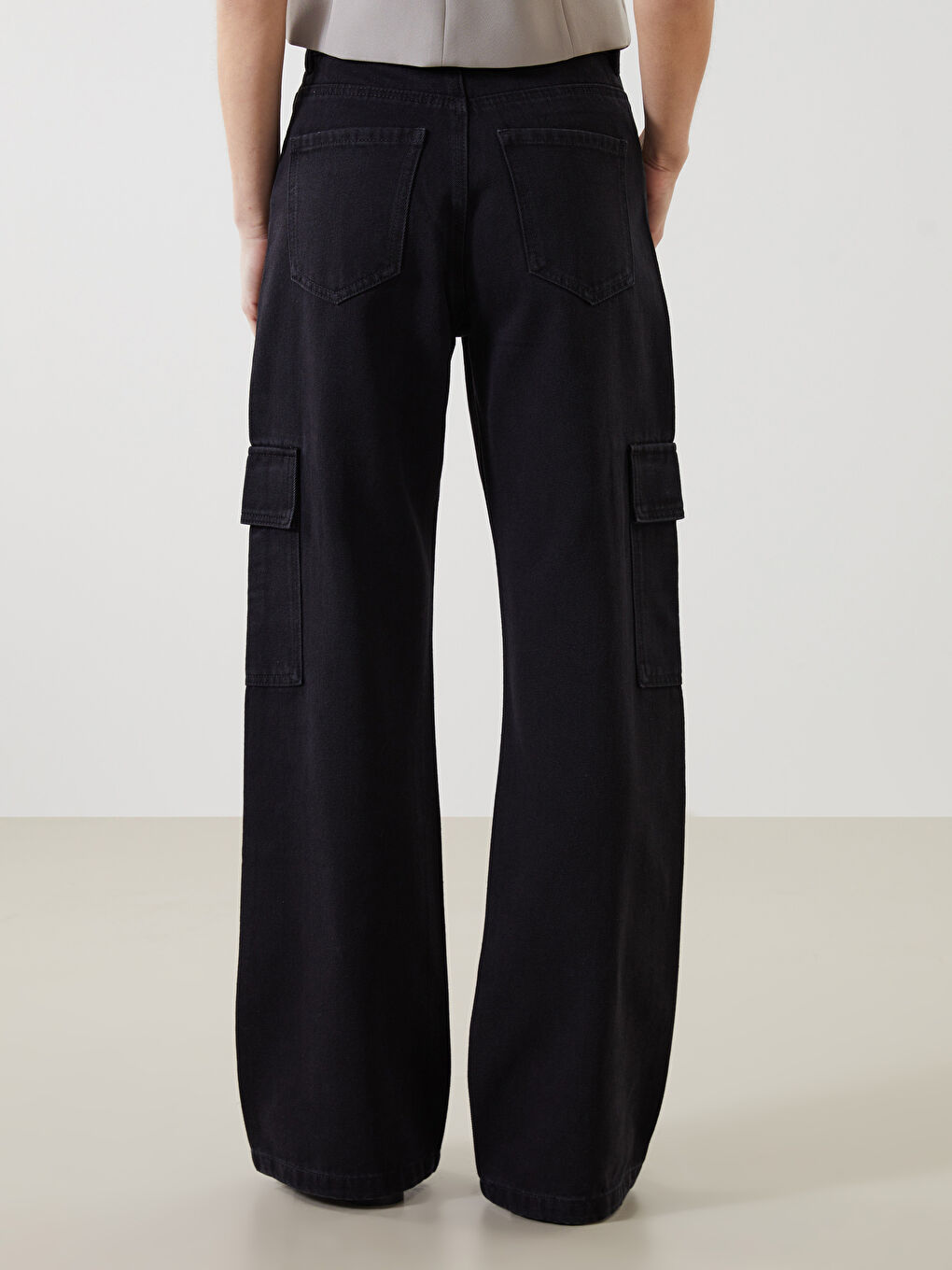 Wideleg Women's Cargo Jeans -S56158Z8-327
