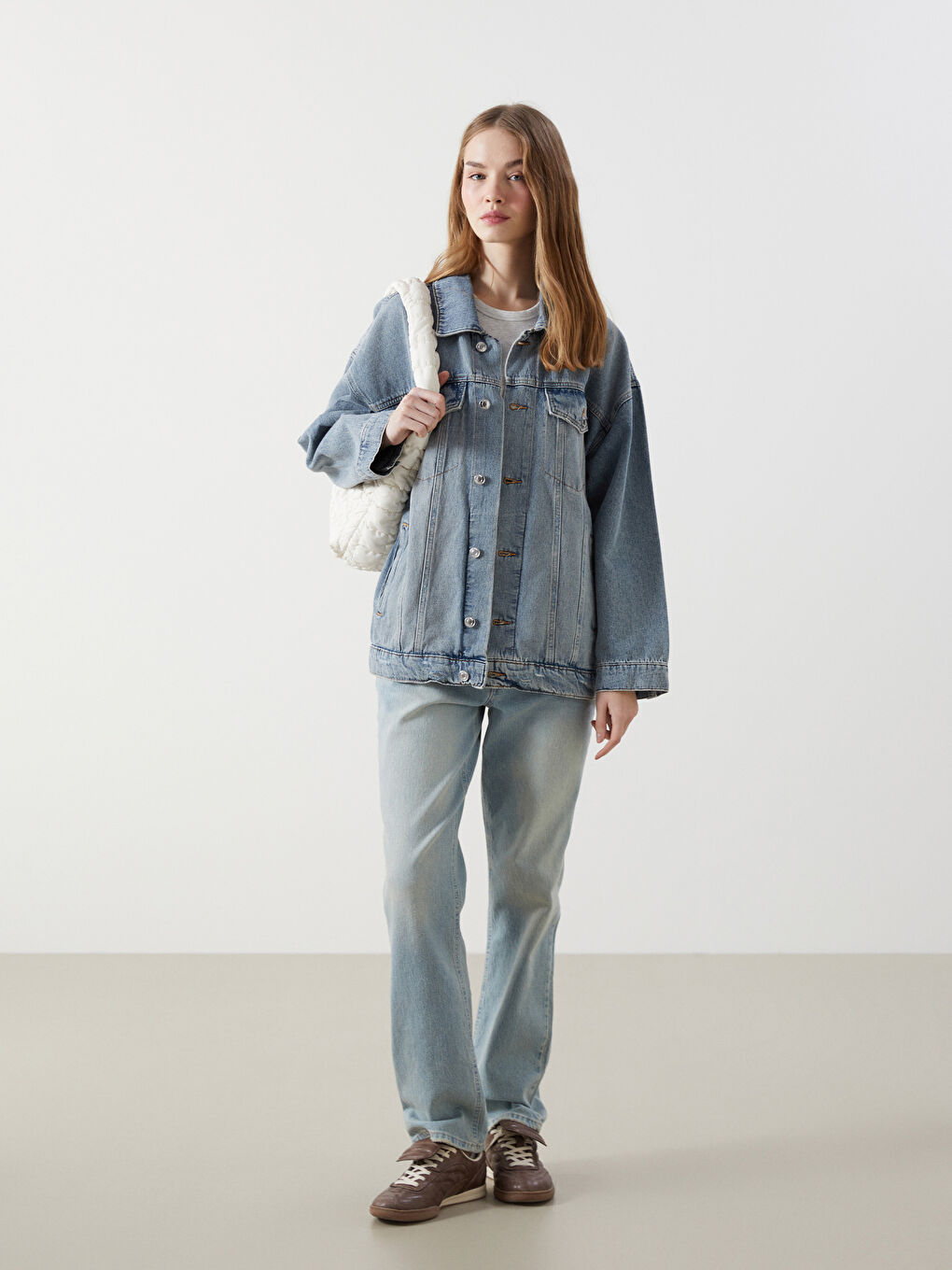 Oversize Women's Denim Jacket -S56167Z8-Q68