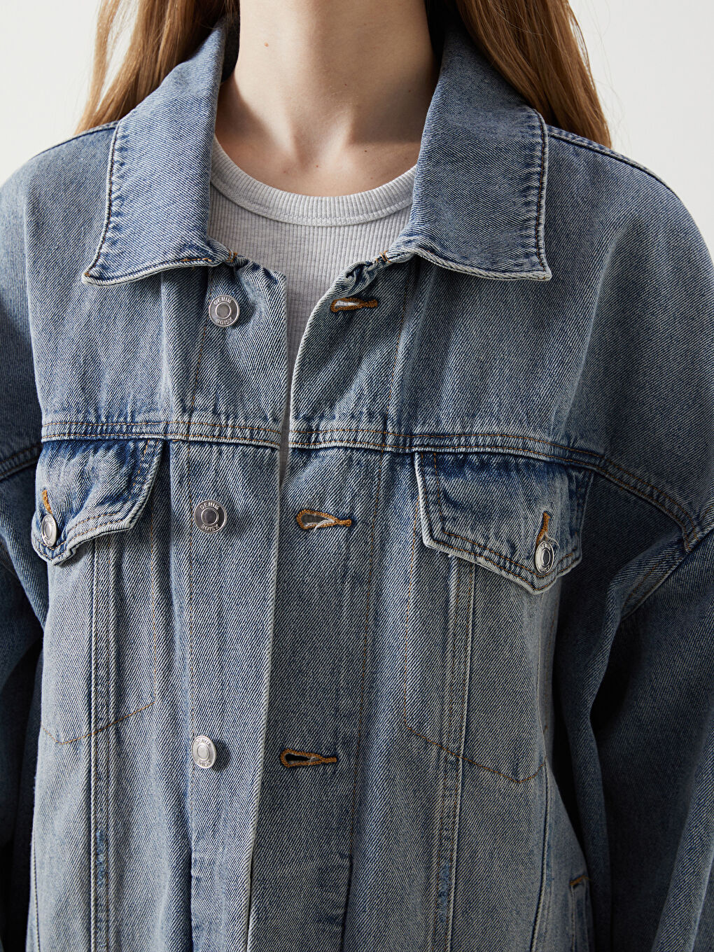 Oversize Women's Denim Jacket -S56167Z8-Q68