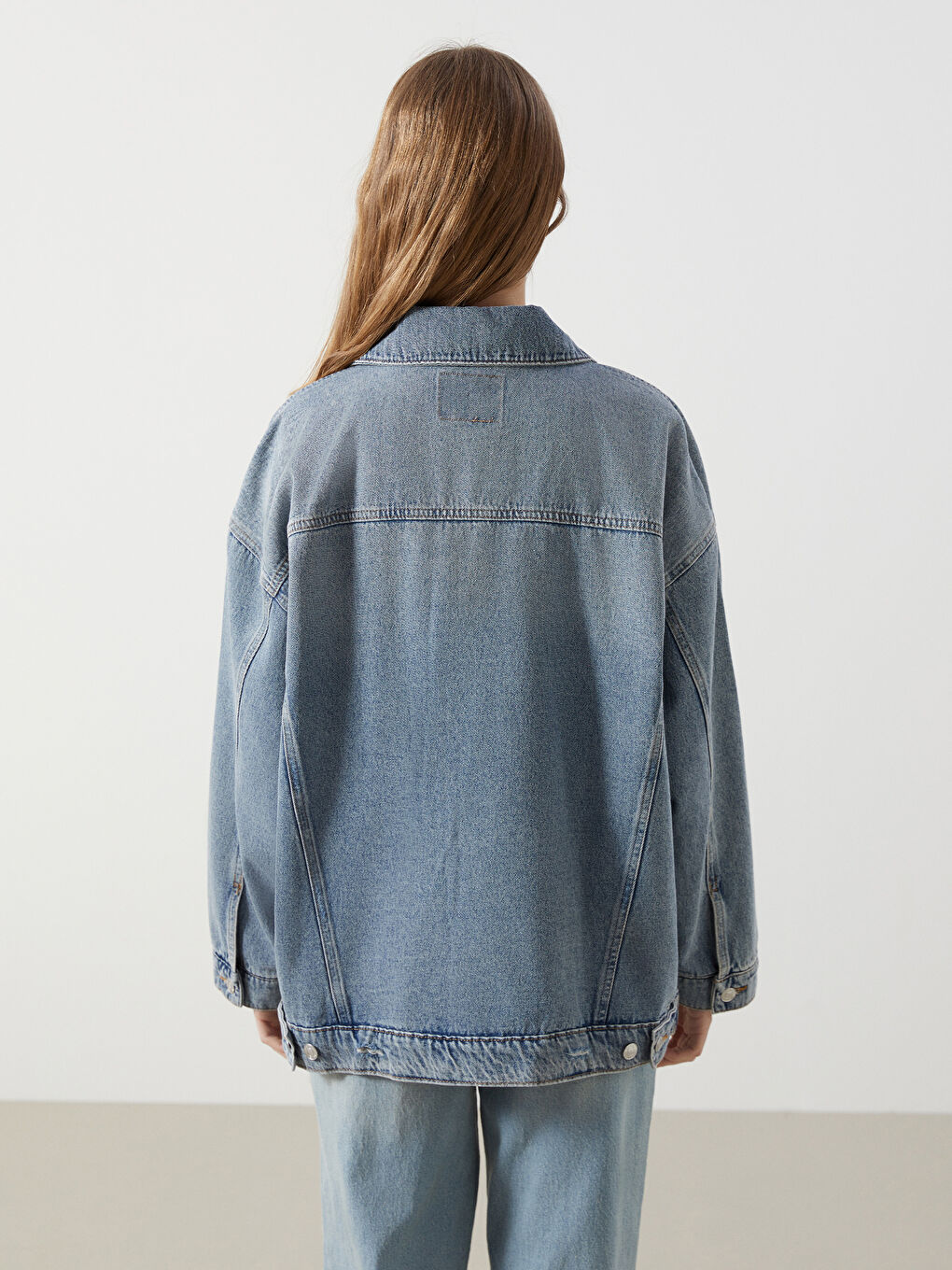 Oversize Women's Denim Jacket -S56167Z8-Q68