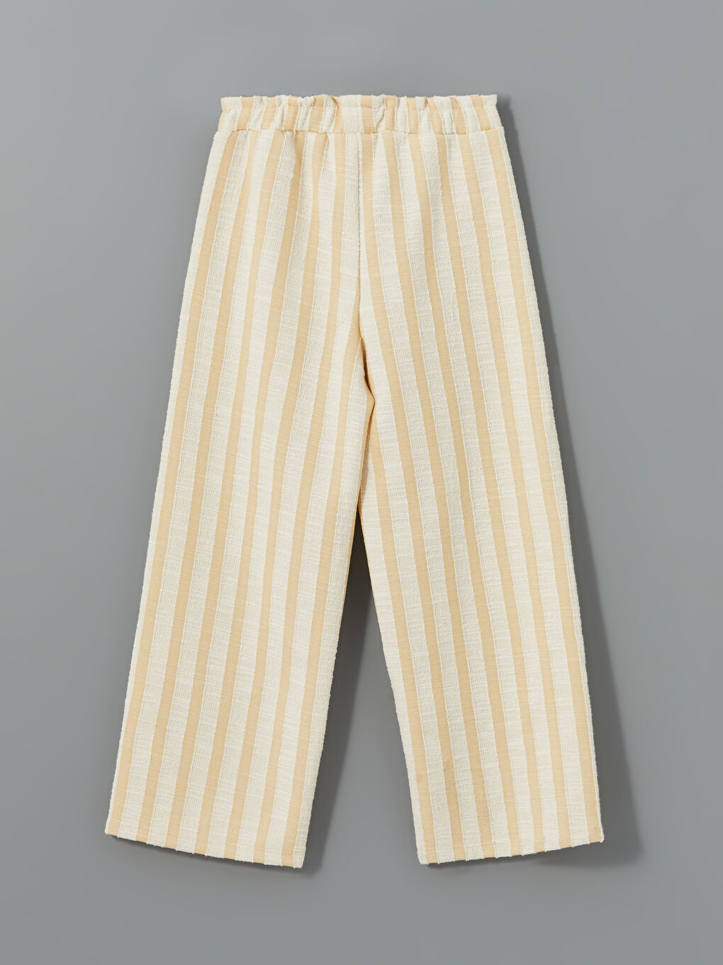Ekru Beli Lastikli Kız Çocuk Pantolon-1