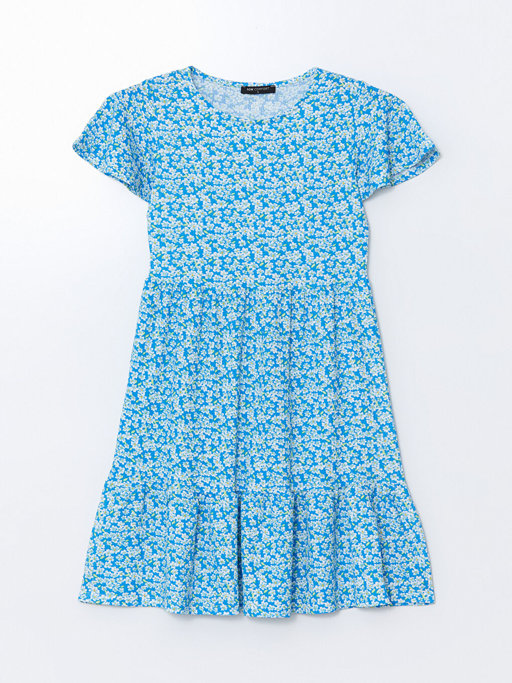 Crew Neck Floral Women's Mini Dress -S56183Z8-LQQ