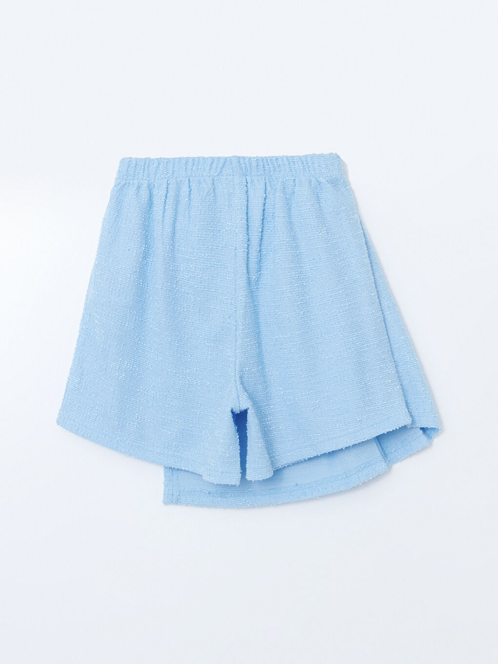 Mavi Beli Lastikli Tüvit Kız Çocuk Şort Etek-2