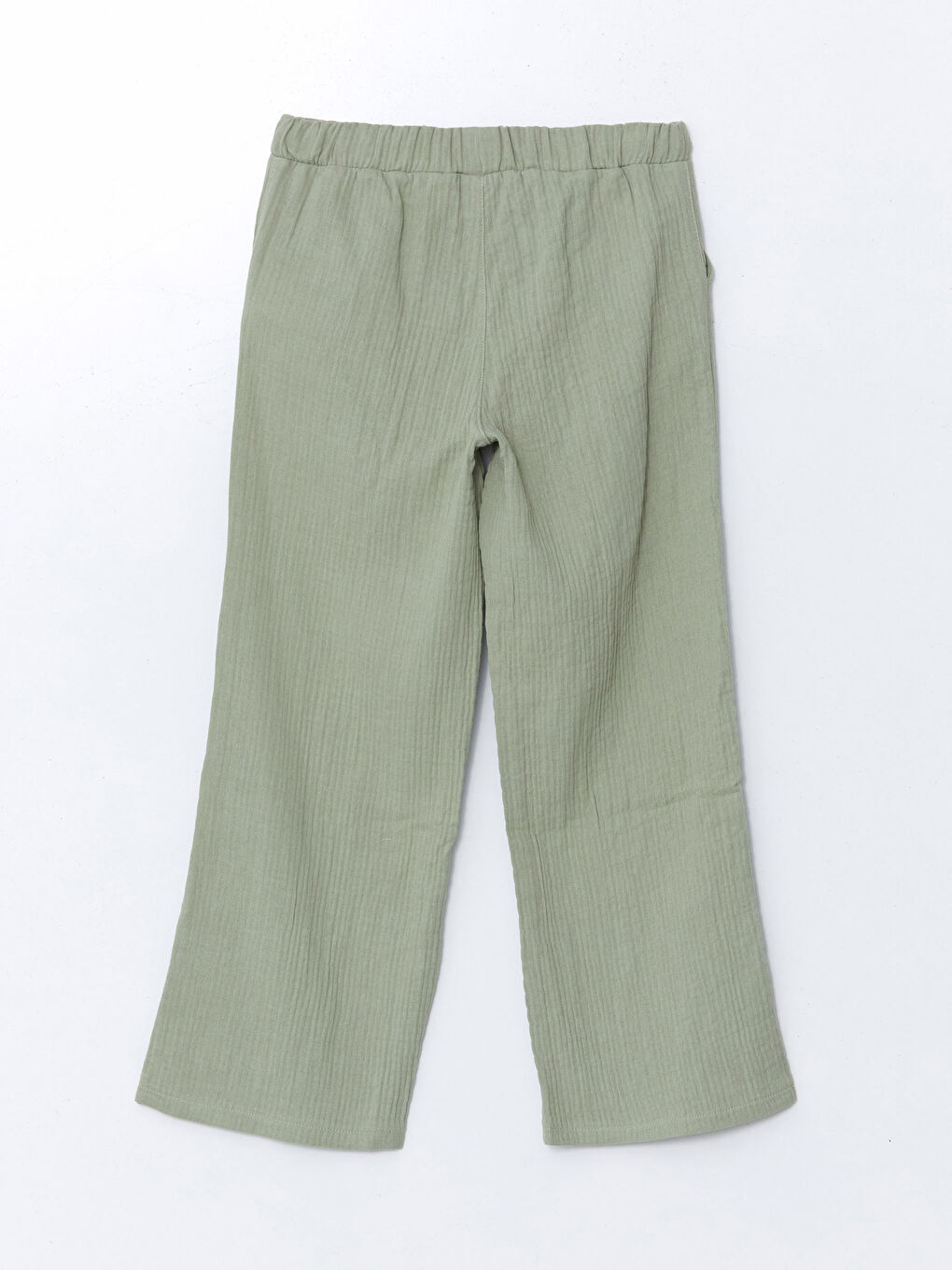 Haki Beli Lastikli Kız Çocuk Pantolon-1