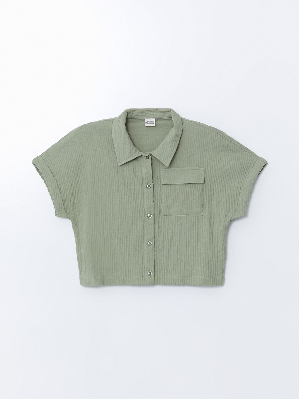 Haki Kısa Kollu Kız Çocuk Gömlek ve Pantolon-1