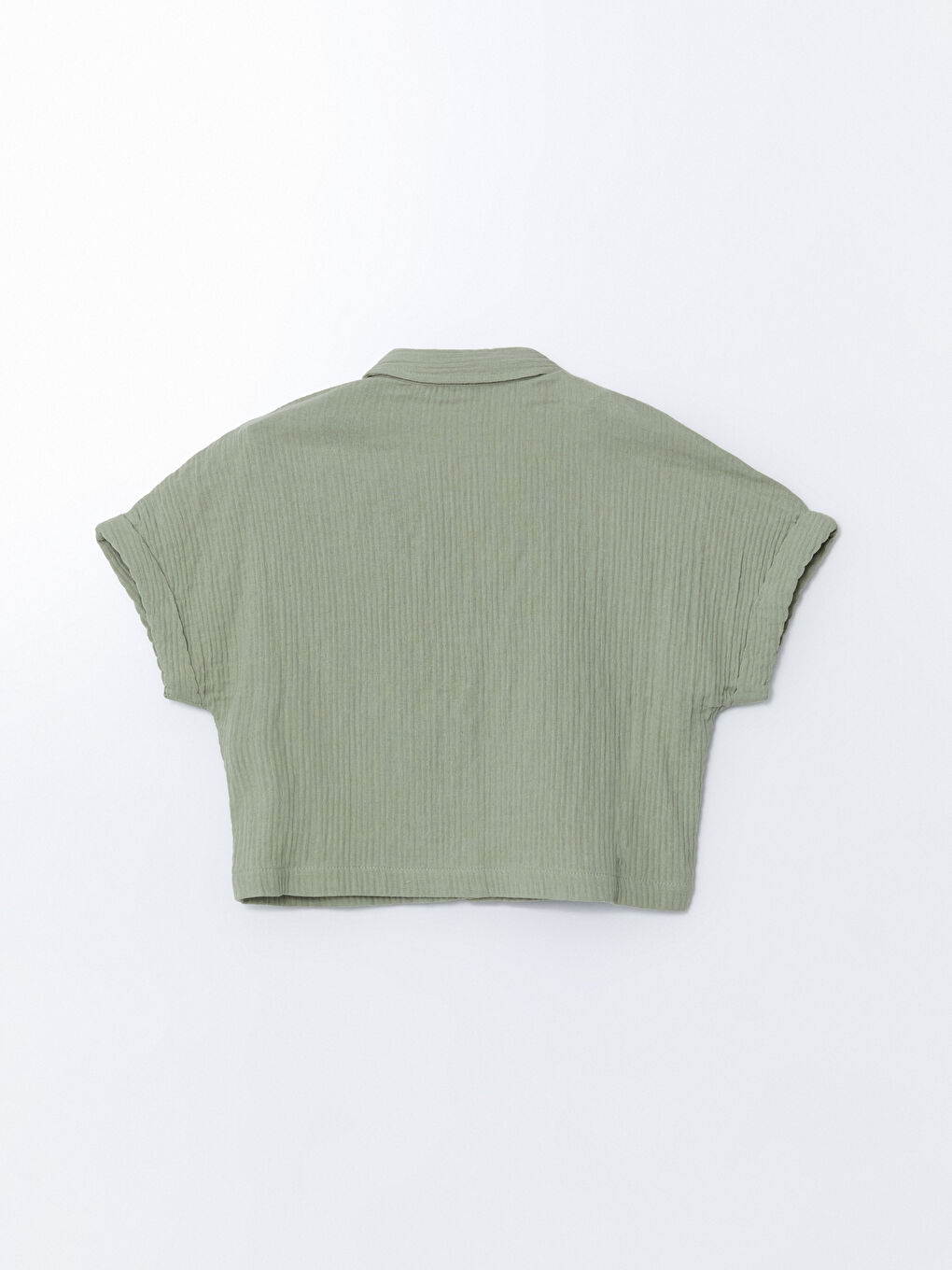 Haki Kısa Kollu Kız Çocuk Gömlek ve Pantolon-2