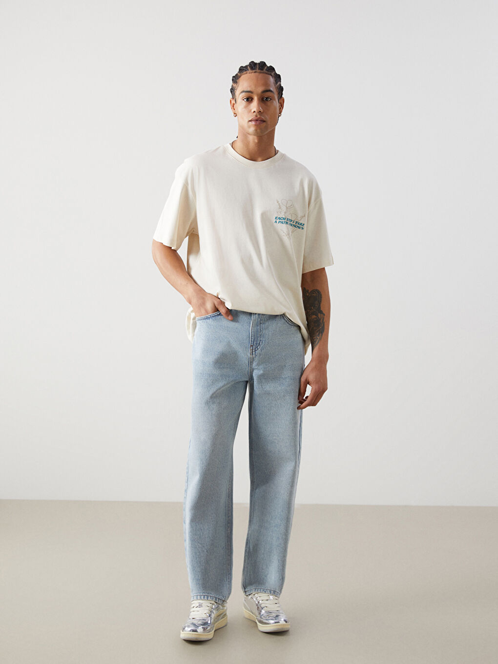 XSIDE Indigo Baggy Fit Erkek Jean Pantolon