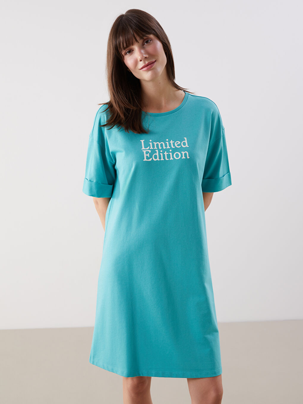 Crew Neck Printed Women's Dress -S56278Z8-GGT