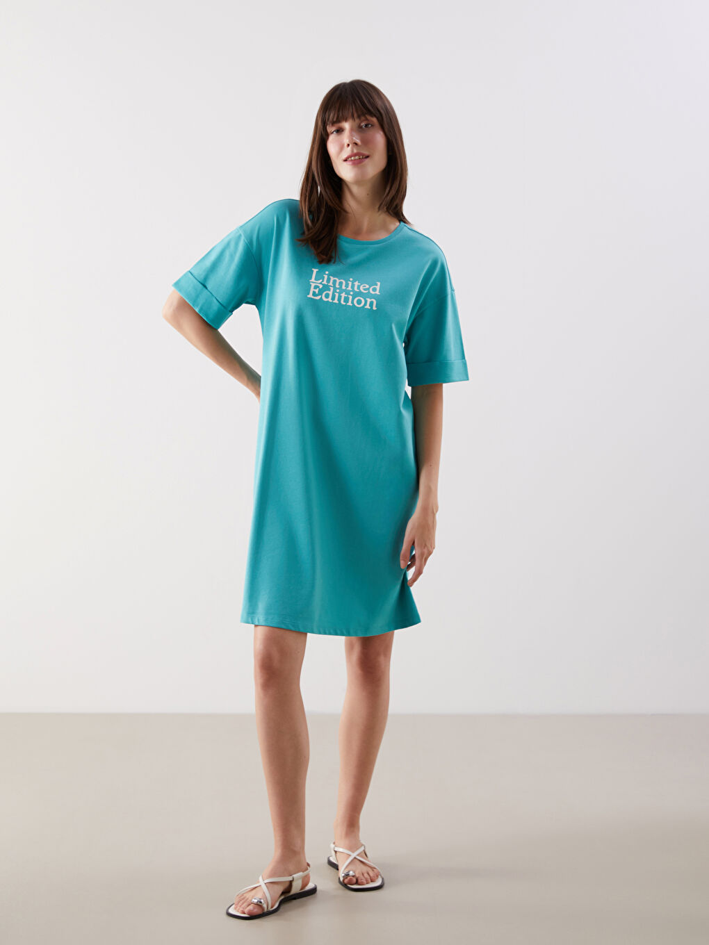 Crew Neck Printed Women's Dress -S56278Z8-GGT